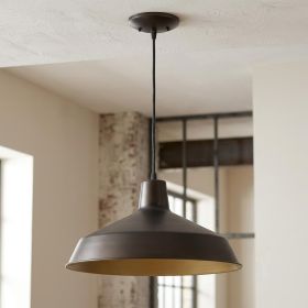 Industrial Brushed Bronze Hanging Light