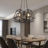 Bronze Lantern Five Light Metal Dimmable Chandelier
