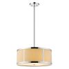 Butler 2-Light Polished Chrome Pendant With Coarse Cream Linen Shade And Opal Acrylic Diffuser