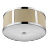 Butler 2-Light Polished Chrome Pendant With Coarse Cream Linen Shade And Opal Acrylic Diffuser