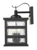 Black And Clear Three Light Transparent Dimmable Outdoor Hanging Lights With Black And Clear Shades