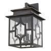 Black And Clear Four Light Seeded Dimmable Outdoor Hanging Lights With Black And Clear Shades