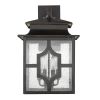 Black And Clear Four Light Seeded Dimmable Outdoor Hanging Lights With Black And Clear Shades