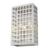 White And Clear Two Light Seeded Dimmable Outdoor Hanging Lights With White And Clear Shades