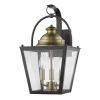 Black Clear And Brass Three Light Transparent Dimmable Outdoor Hanging Lights With Black Clear And Brass Shades