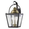 Black Clear And Brass Three Light Transparent Dimmable Outdoor Hanging Lights With Black Clear And Brass Shades