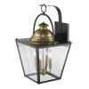 Black Clear And Brass Four Light Transparent Dimmable Outdoor Hanging Lights With Black Clear And Brass Shades