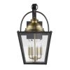 Black Clear And Brass Four Light Transparent Dimmable Outdoor Hanging Lights With Black Clear And Brass Shades