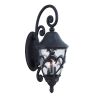 Black And Clear Three Light Frosted Dimmable Outdoor Hanging Lights With Black And Clear Shades