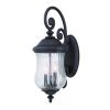 Black And Clear Three Light Seeded Dimmable Outdoor Hanging Lights With Black And Clear Shades