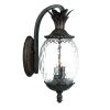 Black And Clear Three Light Crackled Dimmable Outdoor Hanging Lights With Black And Clear Shades