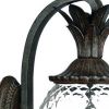Black And Clear Three Light Crackled Dimmable Outdoor Hanging Lights With Black And Clear Shades