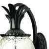 10" Black And Clear Metal and Glass Three Lights Flush Mounted Sconce