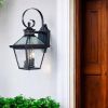 Bronze And Clear Three Light Hammered Dimmable Outdoor Hanging Lights With Bronze And Clear Shades