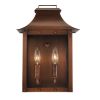Copper And Clear Two Light Transparent Dimmable Outdoor Hanging Lights With Copper And Clear Shades