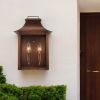 Copper And Clear Two Light Transparent Dimmable Outdoor Hanging Lights With Copper And Clear Shades
