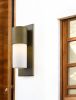 Brass And White Frosted Dimmable Outdoor Hanging Light With Brass And White Shades
