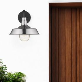 Silver Seeded Dimmable Outdoor Hanging Light With Silver Shades
