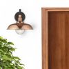 Copper And Black Seeded Dimmable Outdoor Hanging Light With Copper And Black Shades