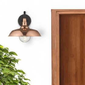 Copper And Black Seeded Dimmable Outdoor Hanging Light With Copper And Black Shades