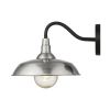 Silver And Black Seeded Dimmable Outdoor Hanging Light With Silver And Black Shades