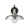 Silver And Black Seeded Dimmable Outdoor Hanging Light With Silver And Black Shades