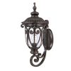 Antiqued Bronze Seeded Dimmable Outdoor Hanging Light With Antiqued Bronze Shades
