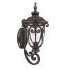 Antiqued Bronze Seeded Dimmable Outdoor Hanging Light With Antiqued Bronze Shades