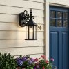 Petite Matte Black Domed Hanging Glass Lantern Wall Light