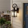 XL Antique Bronze Frosted Linen Glass Lantern Wall Light