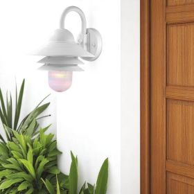 White Three Tier Lamp Shade Outdoor Wall Light
