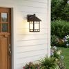 Petite Antique Bronze Frosted Glass Lantern Wall Light