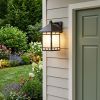 XL Antique Bronze Frosted Glass Lantern Wall Light