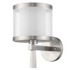 Silver Wall Light with White Sheer Fabric Shade