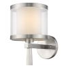 Silver Wall Light with White Sheer Fabric Shade