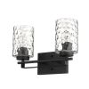 10" Black And Clear Metal Vanity Flush Mounted Sconce