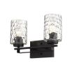 10" Black And Clear Metal Vanity Flush Mounted Sconce