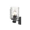 10" Black And Clear Metal Vanity Flush Mounted Sconce