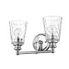 9" Silver And Clear Metal and Glass Vanity Flush Mounted Sconce