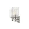 10" Clear And Silver Metal Vanity Flush Mounted Sconce