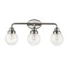 12" Silver And Clear Metal and Glass Vanity Flush Mounted Sconce