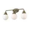 12" Brass And White Metal and Glass Vanity Flush Mounted Sconce