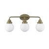 12" Brass And White Metal and Glass Vanity Flush Mounted Sconce