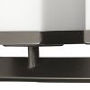 8" Black And White Metal and Glass Vanity Flush Mounted Sconce