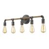 28" Black Metal Five Light Vanity Light