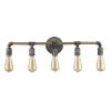 28" Black Metal Five Light Vanity Light
