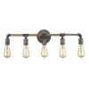 28" Black Metal Five Light Vanity Light