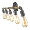 28" Black Metal Five Light Vanity Light