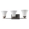 8" Bronze And White Metal and Glass Vanity Flush Mounted Sconce