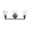 8" Clear And Antiqued Bronze Metal Vanity Flush Mounted Sconce